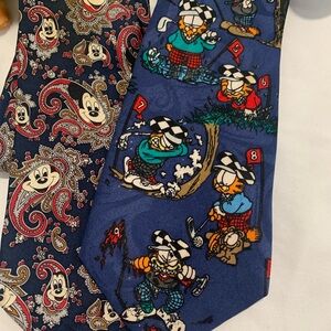 Blue Cartoon Golf Tie Set of 2